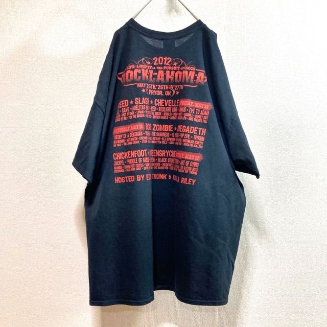 ROCKLAHOMA音楽フェスTシャツ音楽ロックラホマ大きいサイズ両面バンド 
