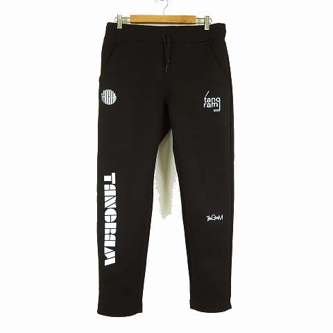 タングラム TANGRAM 完売 パンツ ゴルフパンツ ジョガーパンツ スウエットパンツ DOUBLE KNIT LOGO PANTS ダブル ニット ロゴ プリント M 黒 ブラック TGA-MP20 レア 希少