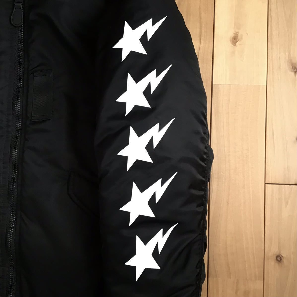 BAPE STA LOGO MA-1 Bomber Jacket Mサイズ black a bathing ape BAPESTA フライト  ジャケット エイプ ベイプ アベイシングエイプ