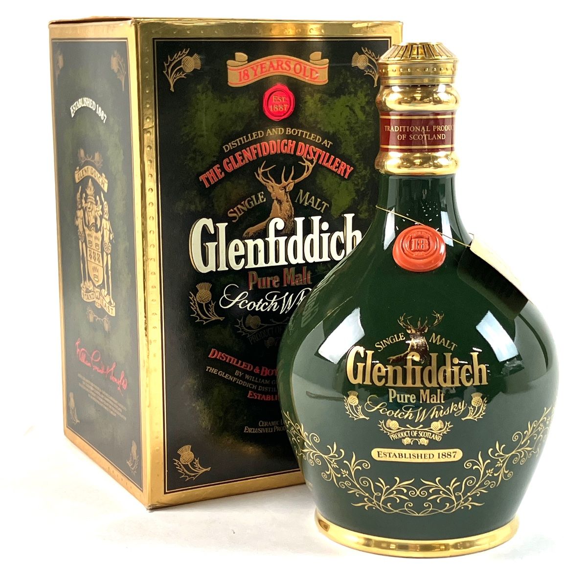 グレンフィディック Glenfiddich 18年 陶器 古酒 グリーン 緑
