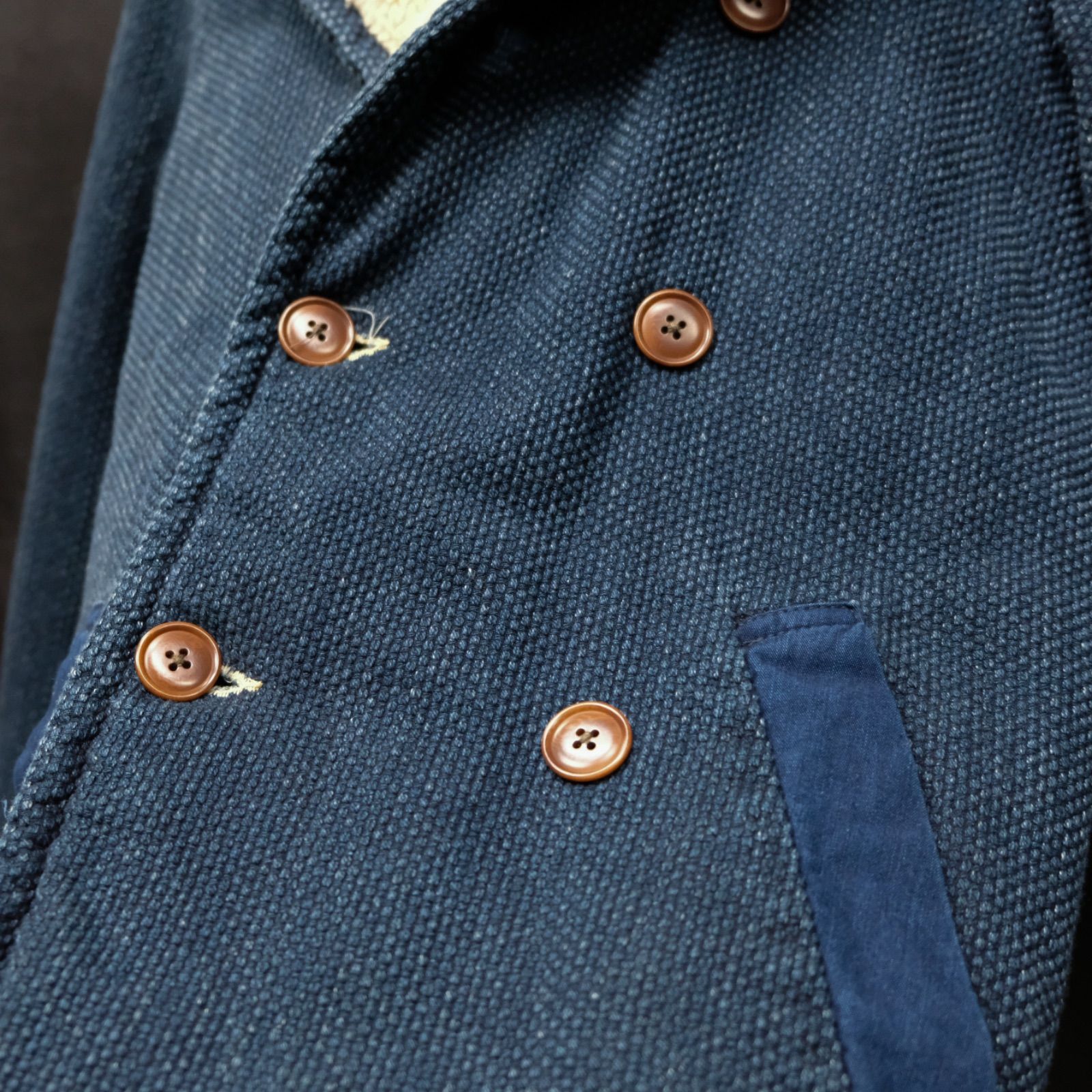 Duffer インディゴレーベル 裏ボア 刺し子フーデッドコート Sサイズ 藍