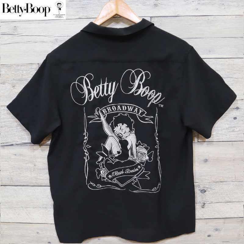 新品 メンズ ベティ・ブープ ベティー BETTY BOOP 半袖 バック 刺繍