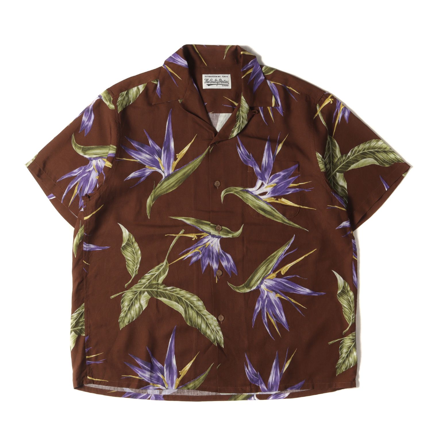 WACKO MARIA ワコマリア シャツ サイズ:M 21SS OVER FLOW別注 極楽鳥花 ハワイアンシャツ アロハシャツ BIRD OF PARADISE  S/S HAWAIIAN SHIRT ブラウン トップス カジュアルシャツ 半袖【メンズ】 - メルカリ