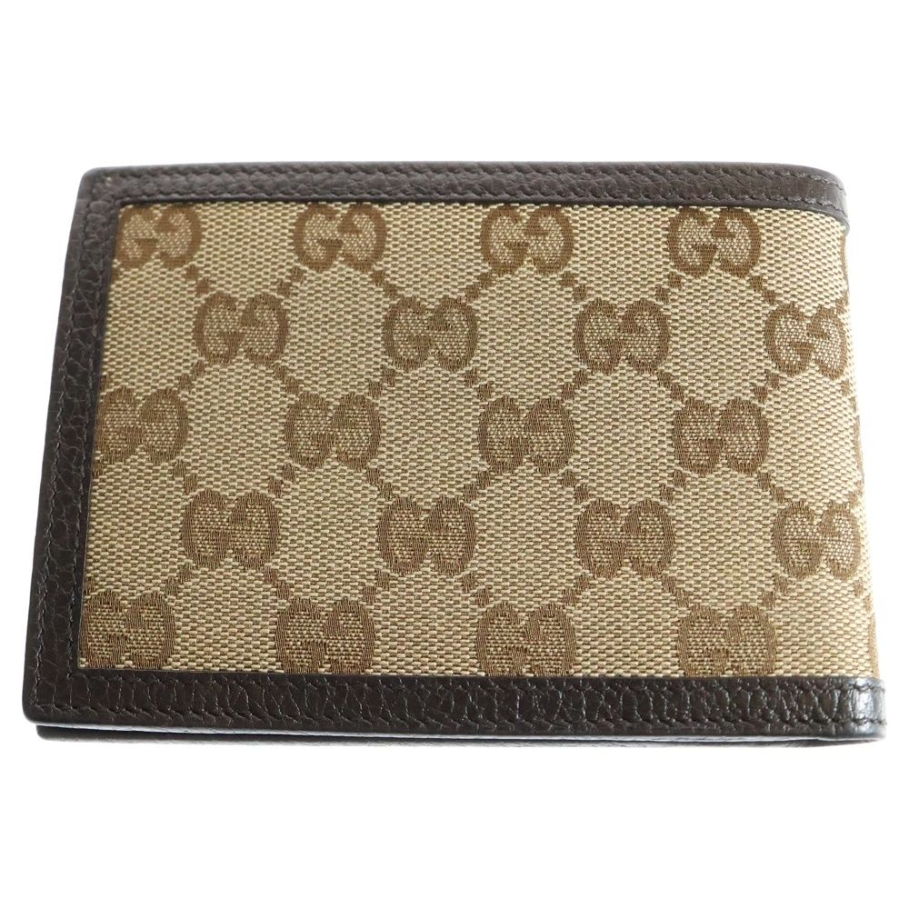 GUCCI グッチ GGキャンバス コンパクト ウォレット 二つ折り財布 ブラウン 292534