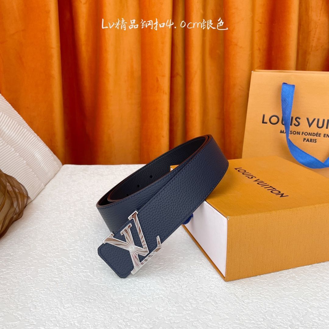 今日特価】LOUIS VUITTON Double-sided ライチ柄 レザーベルト-2