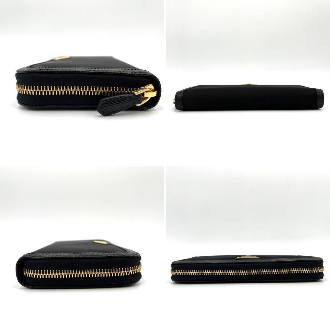 PRADA　三角ロゴ　サフィアーノレザー　ゴールド　ラウンドファスナー　黒 美品 プラダ 長財布 三角ロゴ ラウンドジップ サフィアーノ ゴールド