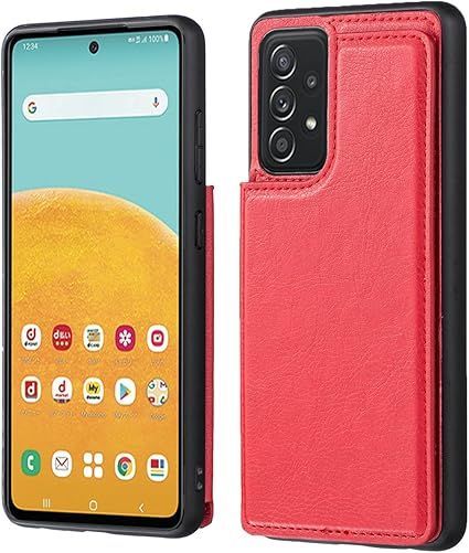 SALE，100%新品 【在庫処分】【 Antimam 】Galaxy A53 5G/docomo SC-53C/au SCG15 用 ケース 手帳型 財布型 新型 全面保護 耐衝撃 擦り傷防止 軽量 落下保護 手帳型 ケース（レッド）サムスン ギャラクシーa53 5g 高級 応募券