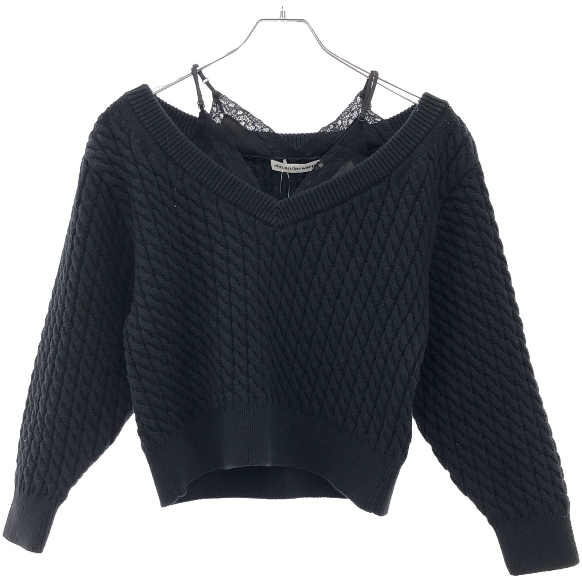 ALEXANDER WANG.T アレキサンダーワン. ティー Vネックケーブルニット 