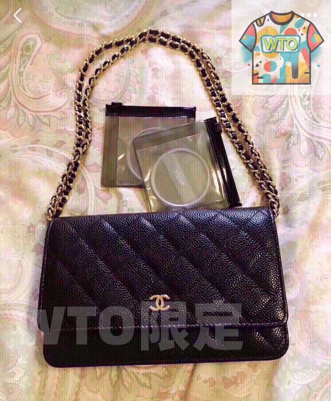 今日特価】Chanel 香奈儿 黒色 20x14cm キャビアレザー WOC