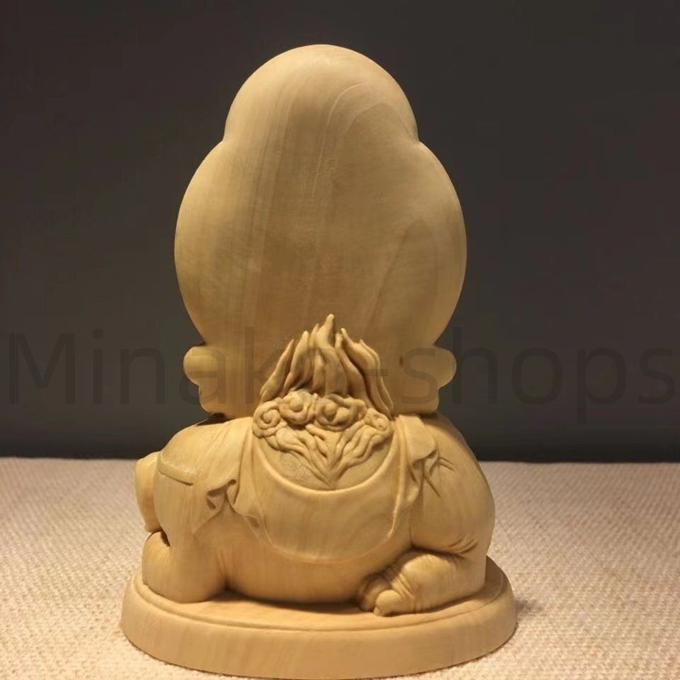 文殊菩薩像　木彫 文殊菩薩 普賢菩薩 木彫り 仏像 文殊菩薩像 普賢菩薩像 座像