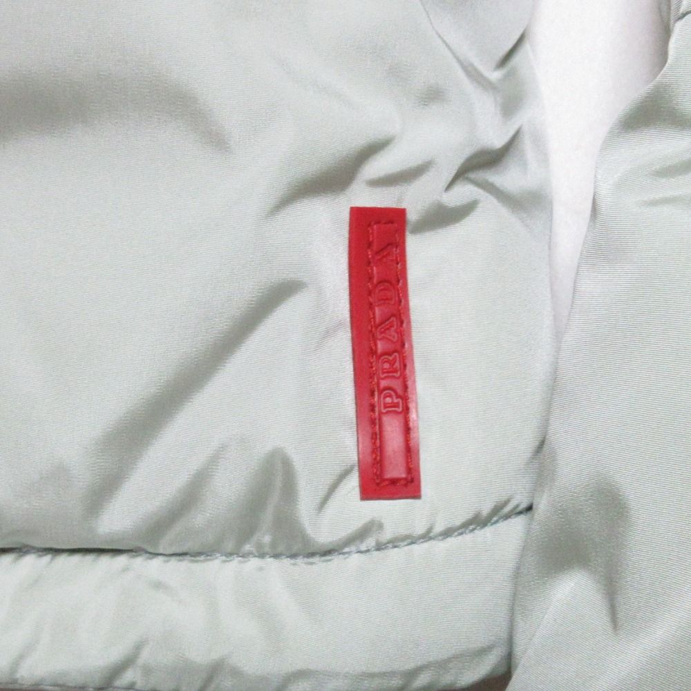 PRADA - 良品 PRADA SPORT プラダスポーツ ナイロン フーデッド ダウンジャケット 40 ミント ホワイト レディース 古着 中古 USED PRADA - 良品 PRADA SPORT プラダスポーツ ナイロン フーデッド