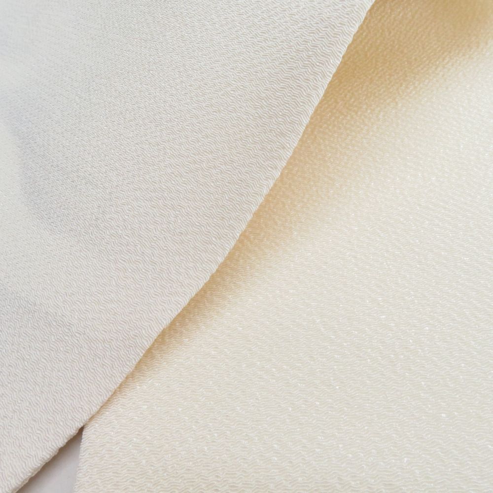 名古屋帯 染帯 正絹 風景柄 水墨画調 お太鼓柄 白x黒 縮緬 カジュアル 長さ369cm