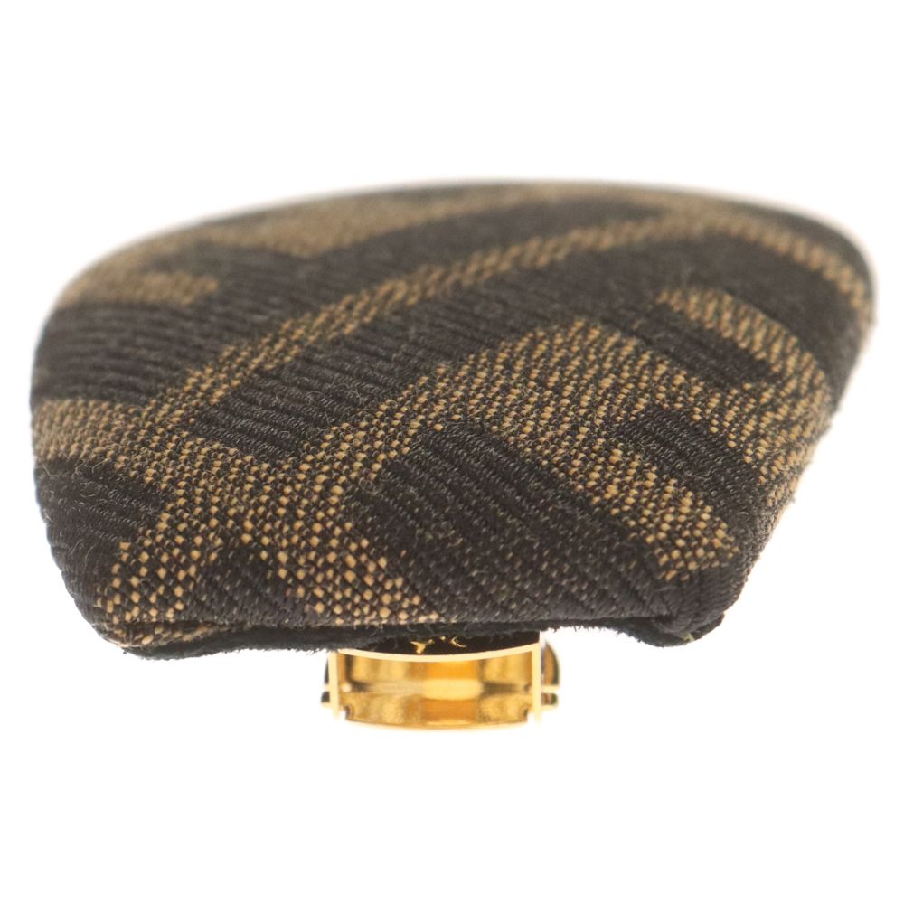 【FENDI】バレッタ　ズッカ柄　髪留め　クリップ　ブラウン　キャンバス FENDI - フェンディ FENDI ズッカ バレッタ アクセサリー