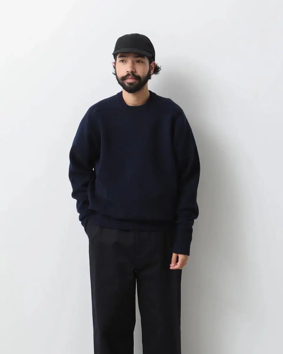 3 a presse アプレッセ 23fw プルオーバー ウール セーター ネイビー