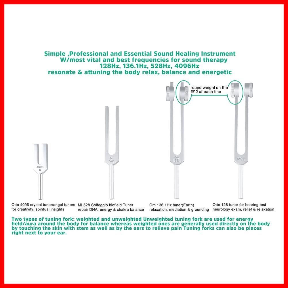 特価商品】Ahvqevn 4音叉セット（128Hz、 136.1Hz、MI 528Hz、4096Hz）、ヒーリングチャクラ、サウンドセラピー、リリーフストレス用  - メルカリ
