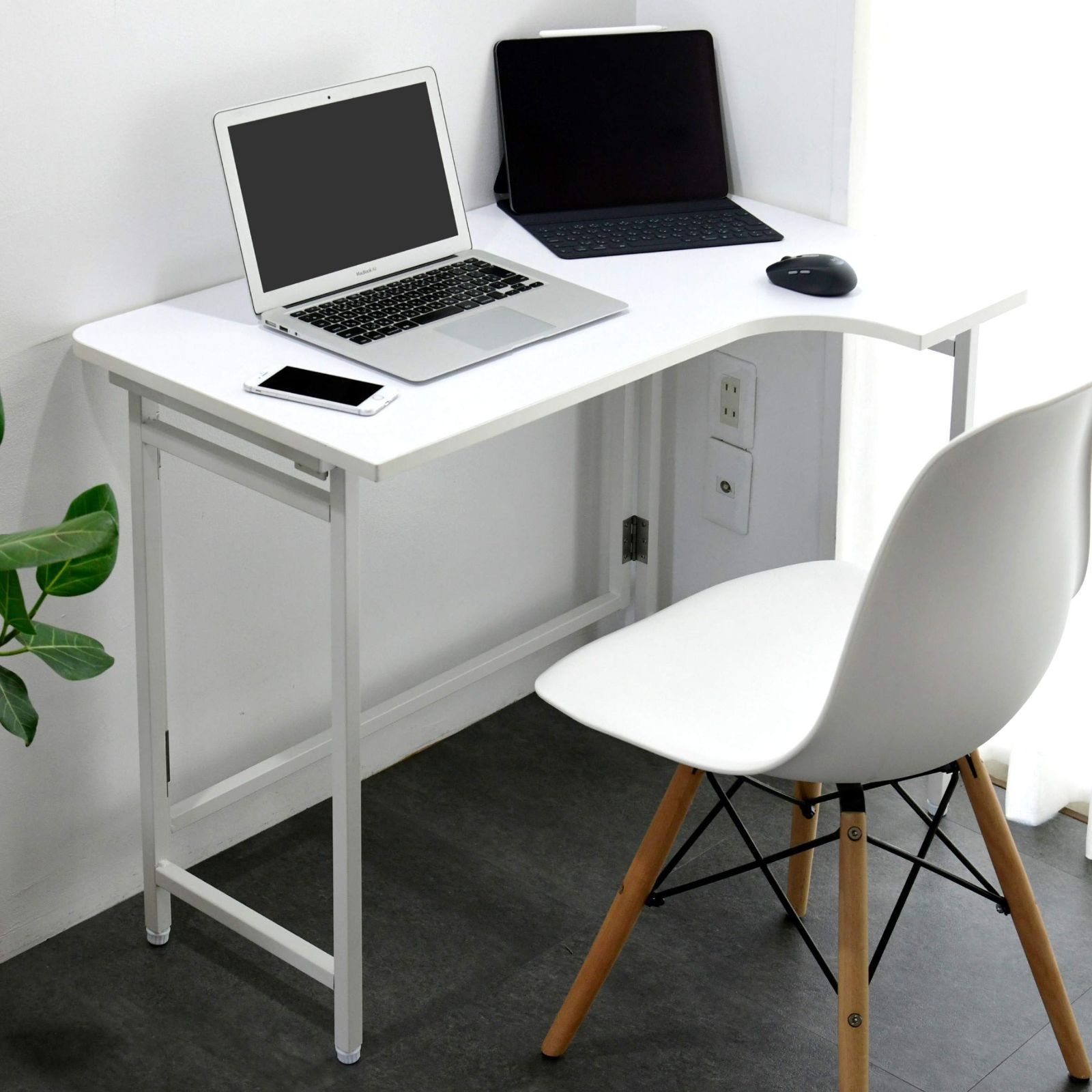 数量 ホワイト|ホワイト 完成品 幅90×奥行60×高さ70.5cm RPSTC9060HWHWH2 アジャスター付き 角が丸い なめらかな表面 傷 汚れ 水分 熱に強い天板 テレワーク 折りたたみ L字デスク デスク 山善 YAMAZEN