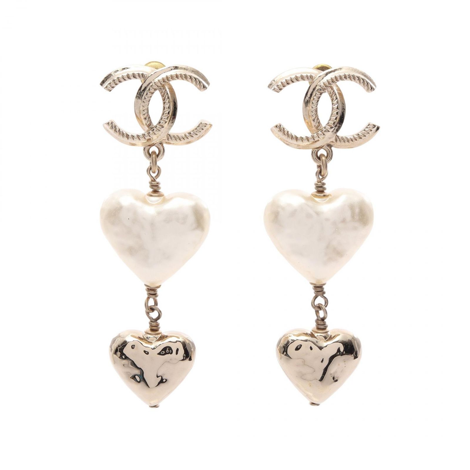 シャネル CHANEL ピアス ココマーク ハート ゴールド GP ゴールドメッキ ピアス レディース Used A