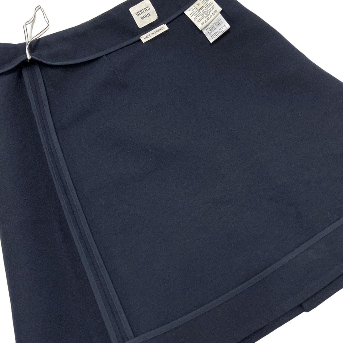 ♦︎ ■ 45354★年 HERMES エルメス スカート 38 ダークネイビー ♦︎ □ 45354☆年 HERMES エルメス スカート 38 ダークネイビー