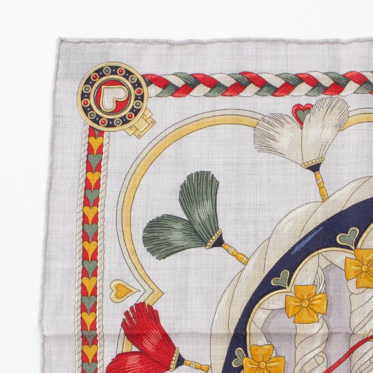 エルメス カレ45 ガヴロッシュ カシミヤ シルク HARNAIS DE COEUR  