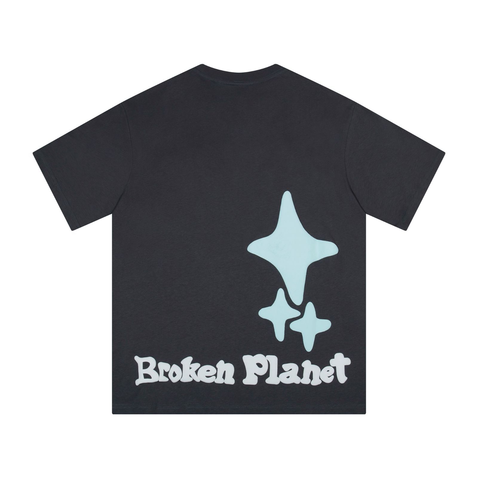Broken Planet 正しい発泡プリントのタイドモデル コズミックアビス メンズ＆レディース カップル ゆったり半袖Tシャツ アメリカン・ハイストリート半袖Tシャツ