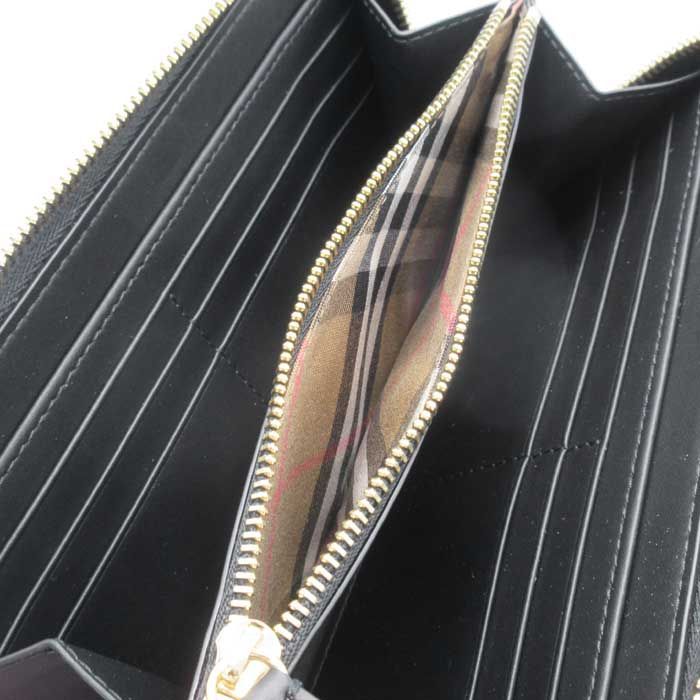 バーバリー 長財布 BURBERRY レザー ラージ ジップ アラウンド  