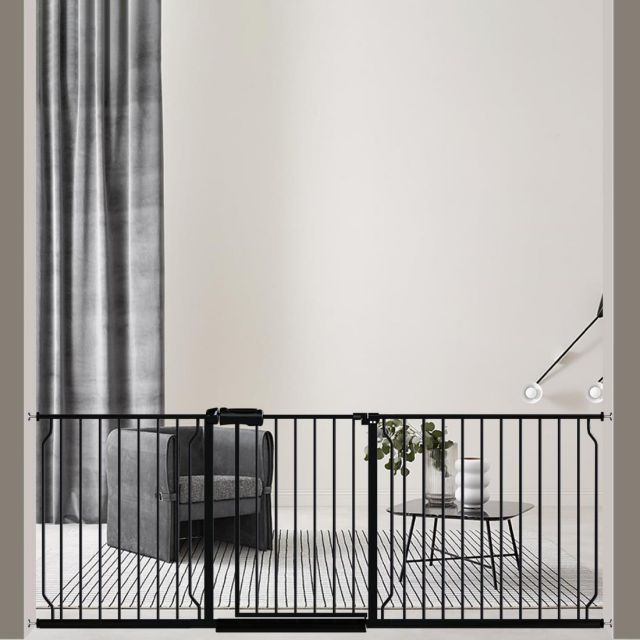 ウィードマップ ベビーゲート ベビーセーフティオートゲート 取付幅194-206CM ベビーフェンス 突っ張り式 オートクローズ機能 ペットゲート 安全ゲート セーフティー 開閉式 育児用品 ブラック