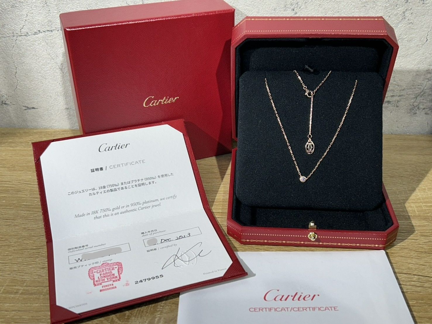 美品カルティエダムールSM ネックレス　K18PG ピンクゴールド Cartier カルティエ ダムールネックレスSM K18ピンクゴールド