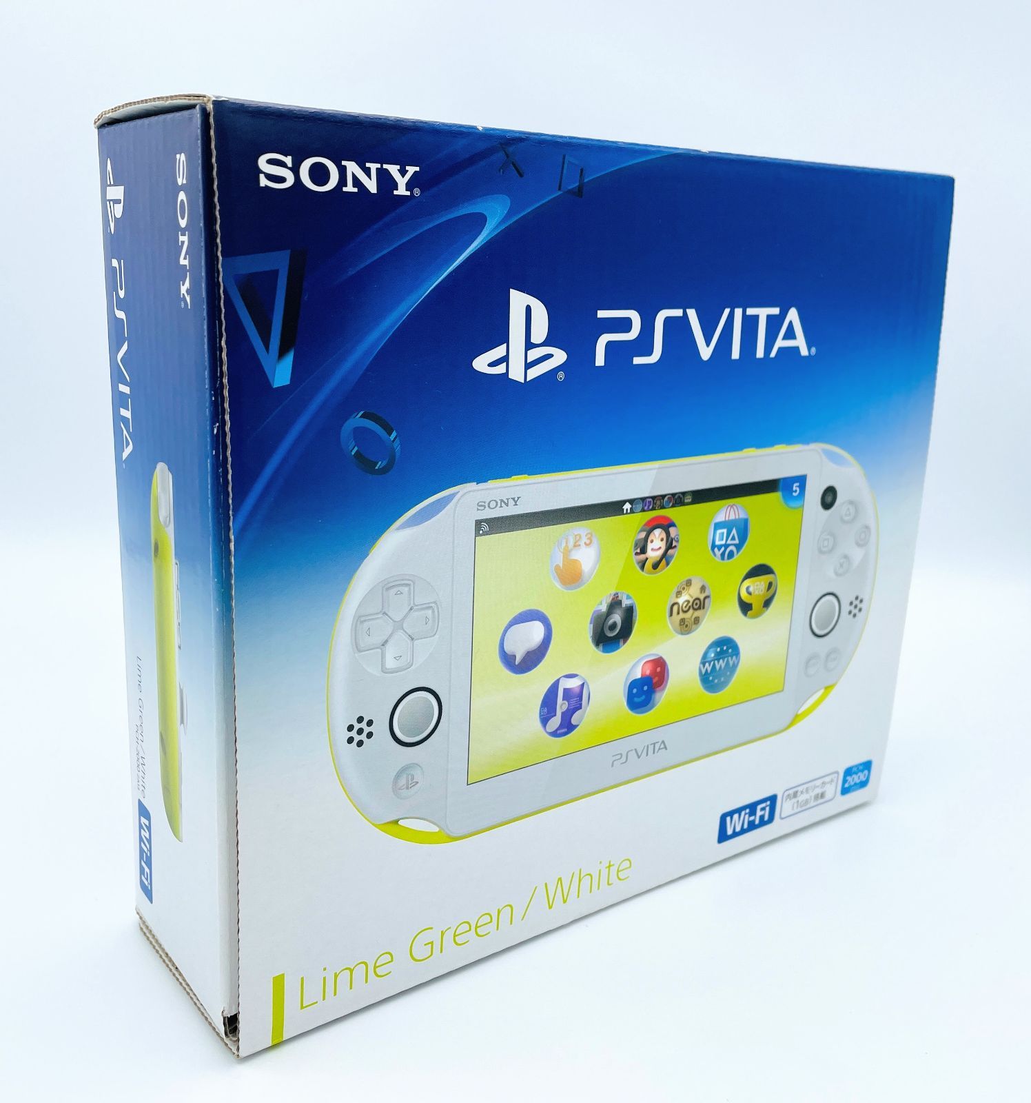 PS Vita Wi-Fiモデル ライムグリーン/ホワイト 箱付き - 【公式