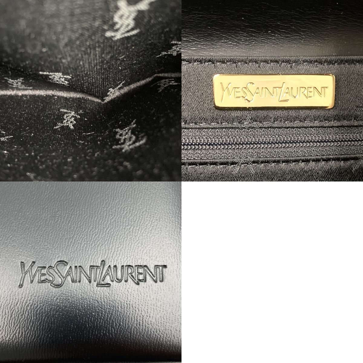 美品 YVES SAINT LAURENT イヴ・サンローラン ハンドバッグ ステッチ 