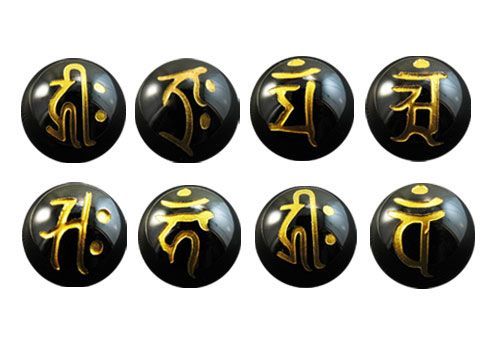 梵字 12ミリ 選べる 干支 ブラック オニキス 6ミリ 数珠