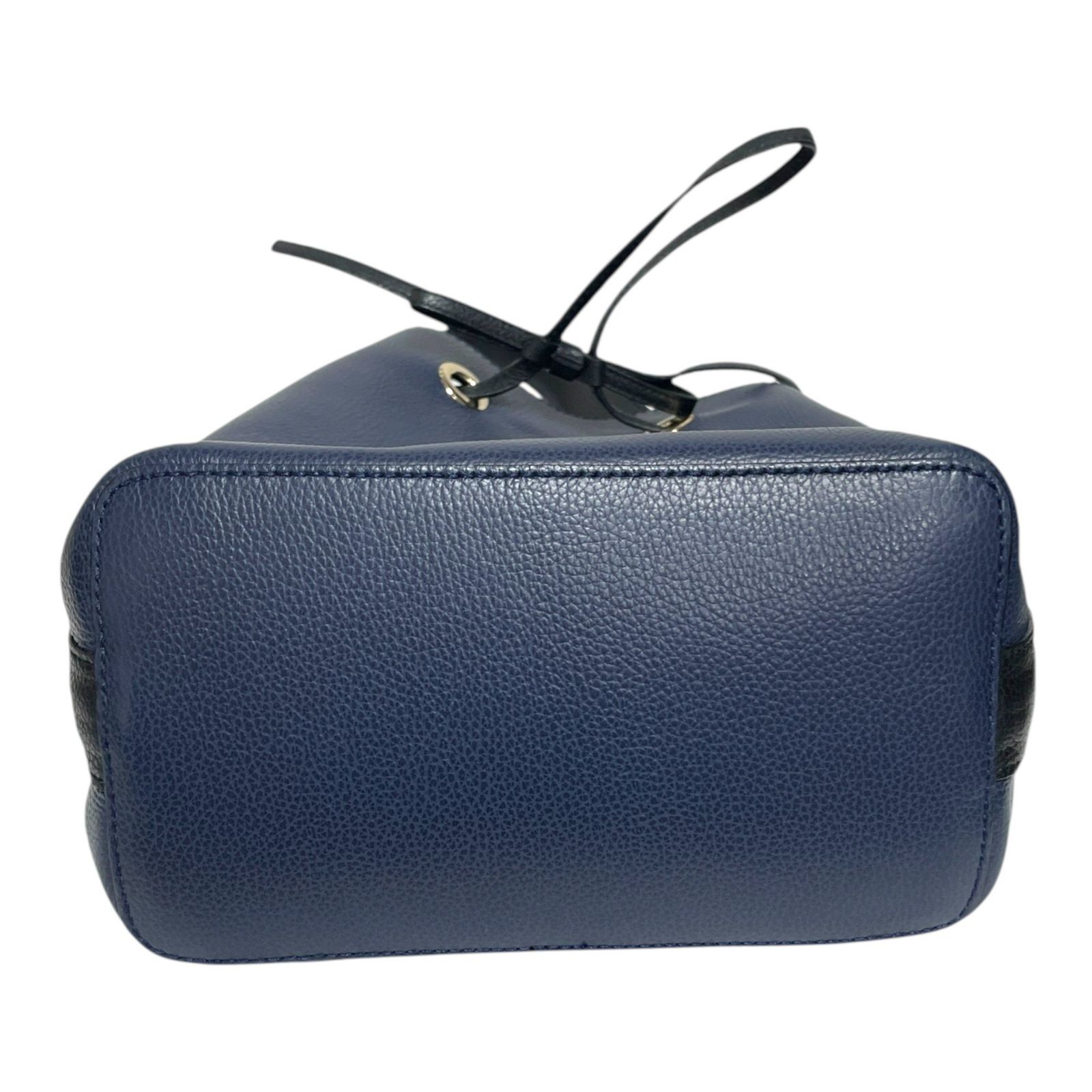 FURLA ネイビー ハンドバッグ　ショルダー ◇中古品◇FURLA フルラ レザー コンスタンザ 巾着型 2WAY