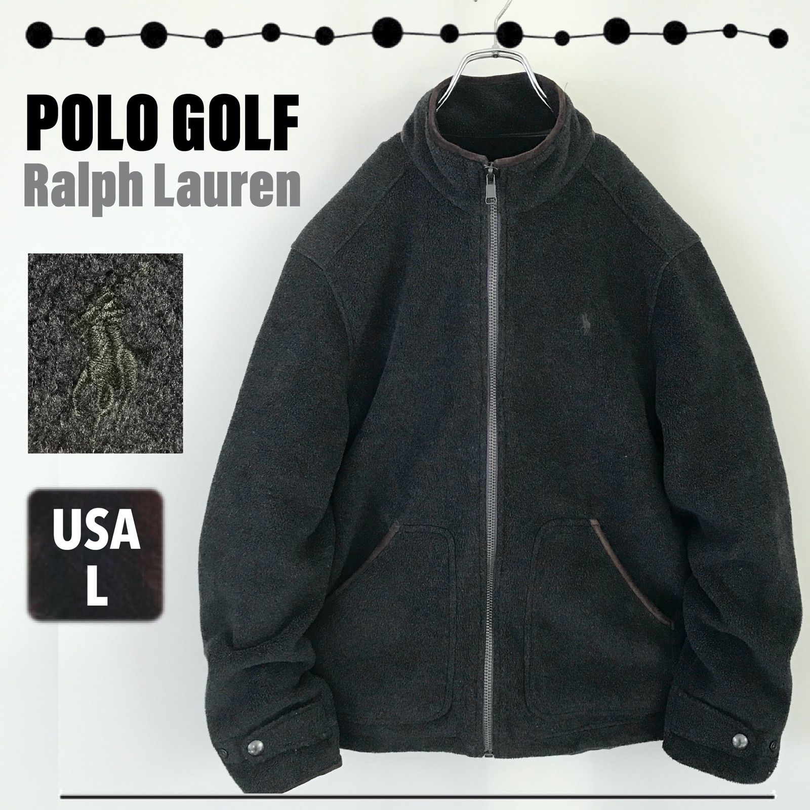 POLO GOLF Ralph Lauren★ポロゴルフ ラルフローレン★フリースジャージ★ジャケット★フルジップ★ワンポイント刺繍ロゴ★USAメンズL