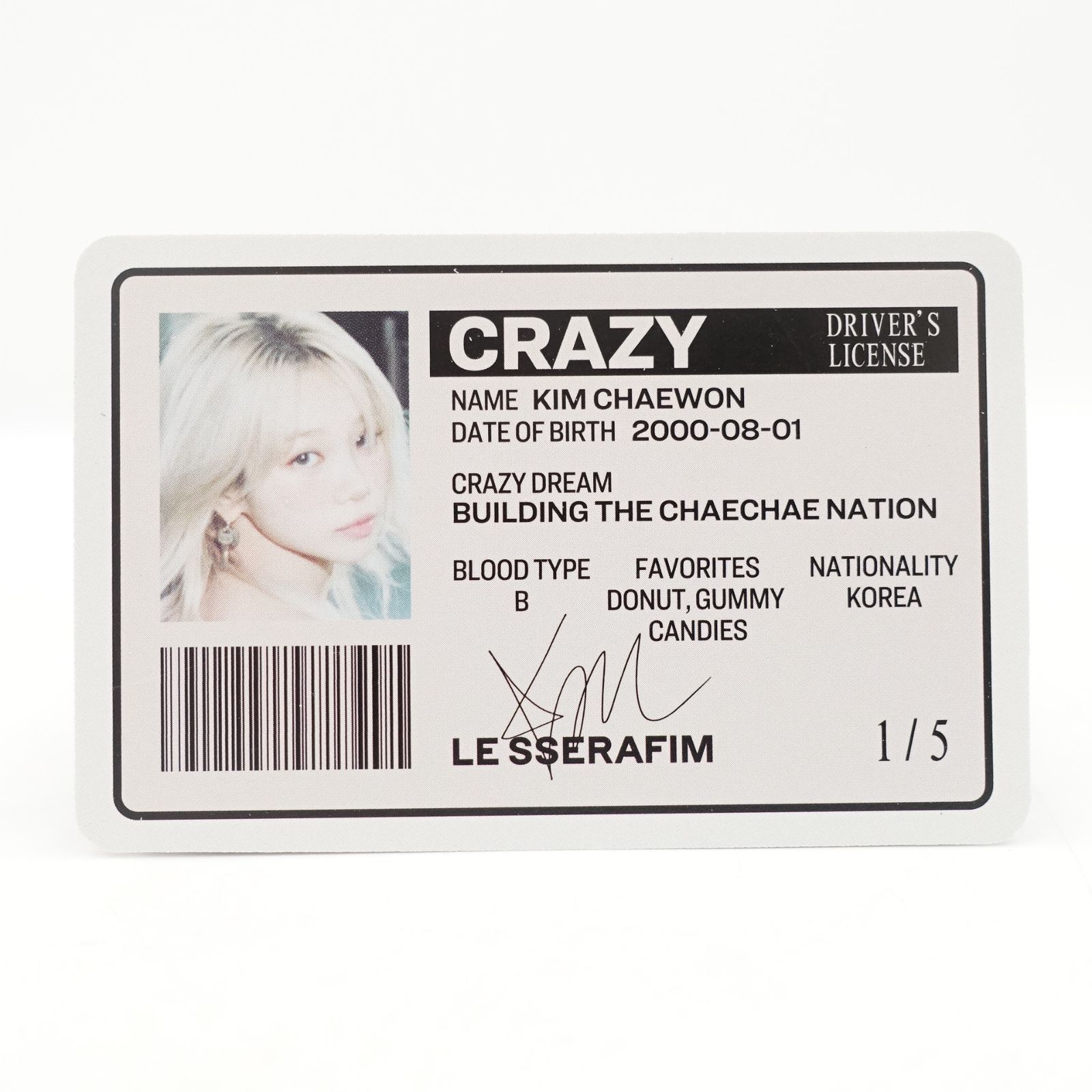 LE SSERAFIM CRAZY サイン入りフォトカードチェウォン