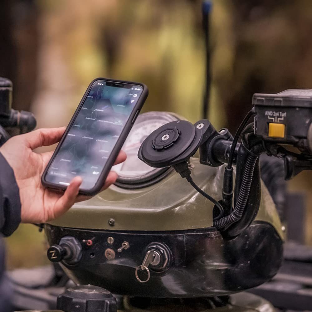 IP66防水防塵 ワイヤレス充電ヘッド モーターサイクル用 V3 クアッドロック(QUAD LOCK) QLA-MOT-WCH-3 国内正規品 ブラック 80mm