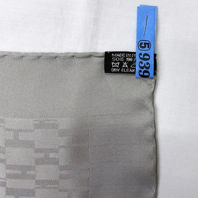 エルメス スカーフ カレ40 グレー 美品 クリーニング済み シルク 100