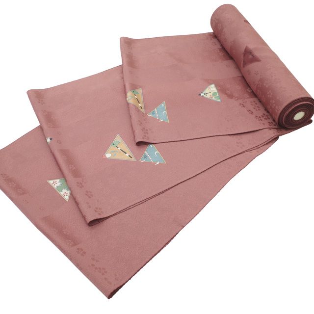 新古品 すごい値 小紋 反物 ♥ 着物 着尺 正絹 オールドローズ 長春色 ピンク 昔ばなし柄 桜 花 地紋 花咲かじいさん 丹後ちりめん カジュアル 未仕立て 春秋冬 リサイクル すごいね みやがわ nem00153 WWW_MORNINGWALKER_COM