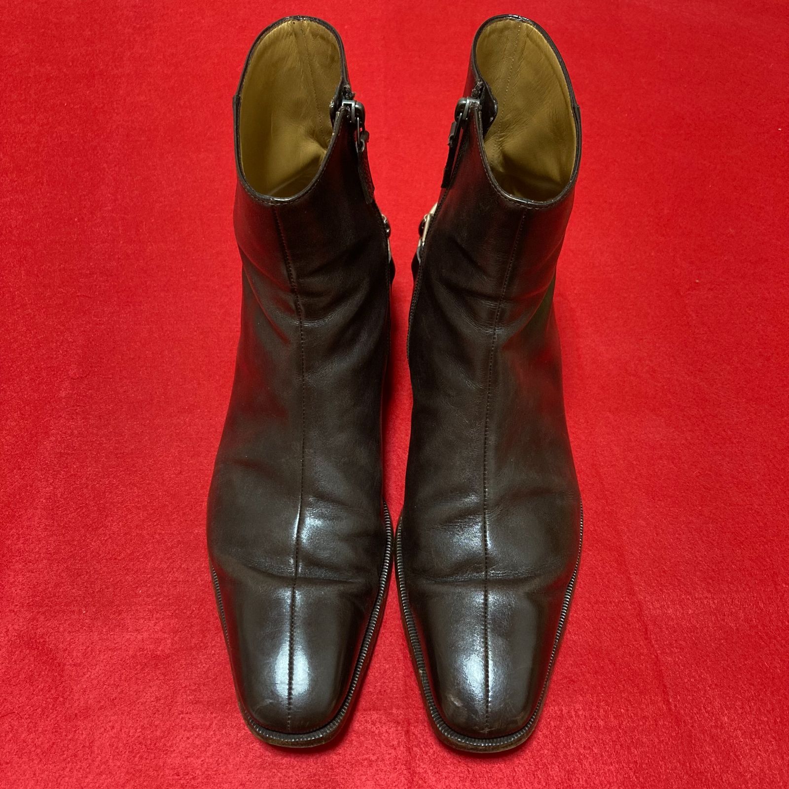 グッチ GUCCI 靴 26cm 茶 ホースビット ショートブーツ ハイカット 