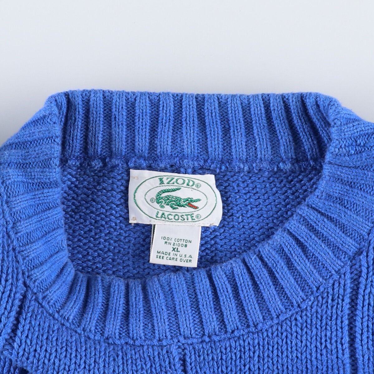 古着 80年代 ラコステ LACOSTE IZOD コットンニットセーター USA製 