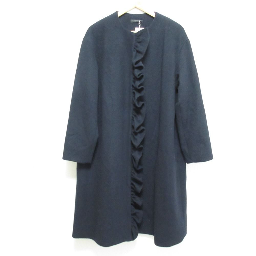 YOKO CHAN ヨーコチャン　フロントラッフルコート 黒 40 未使用 22AW YOKO CHAN ヨーコチャン フロントラッフル ノー