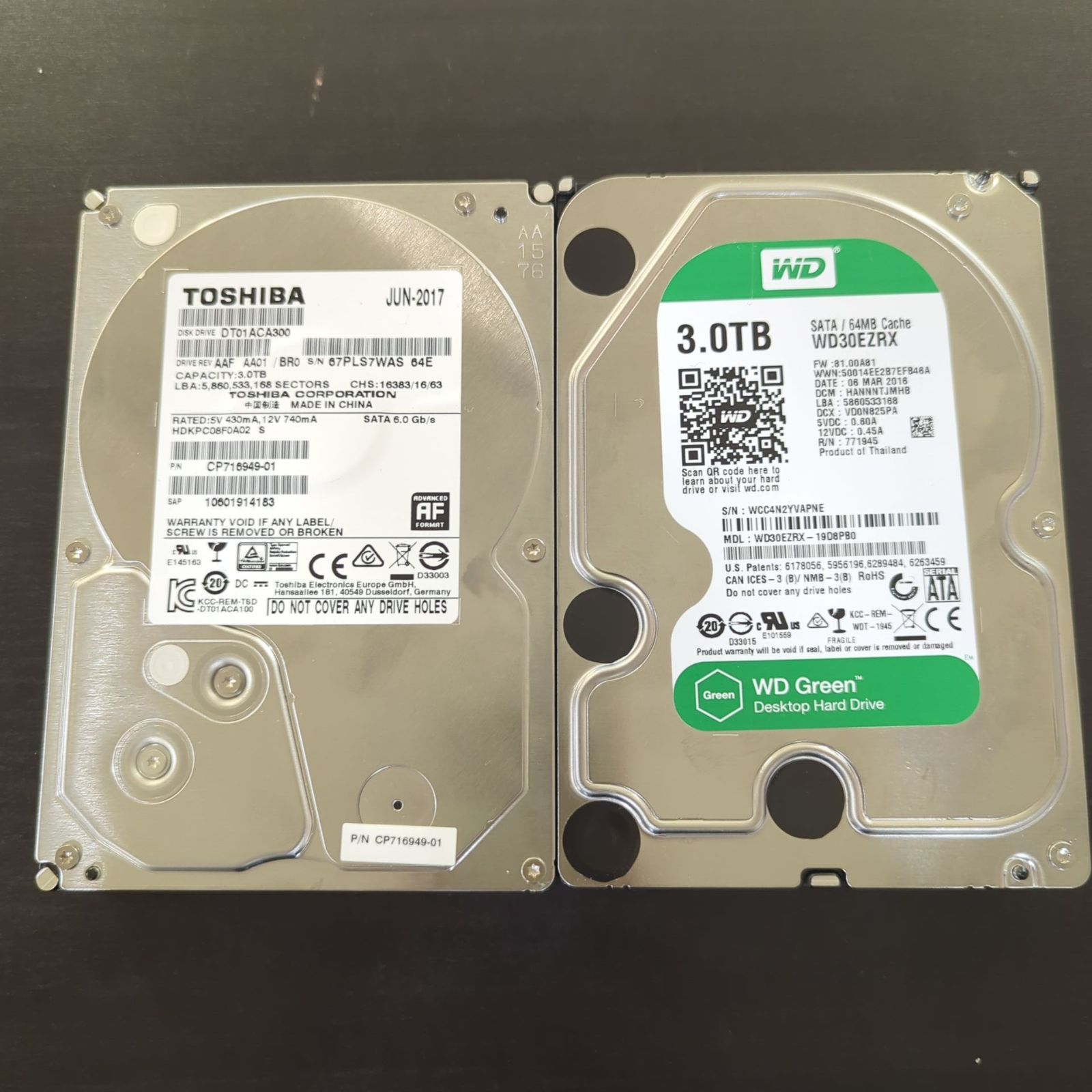 ジャンク！3.5インチ HDD 3TB 東芝・WD製 - メルカリ