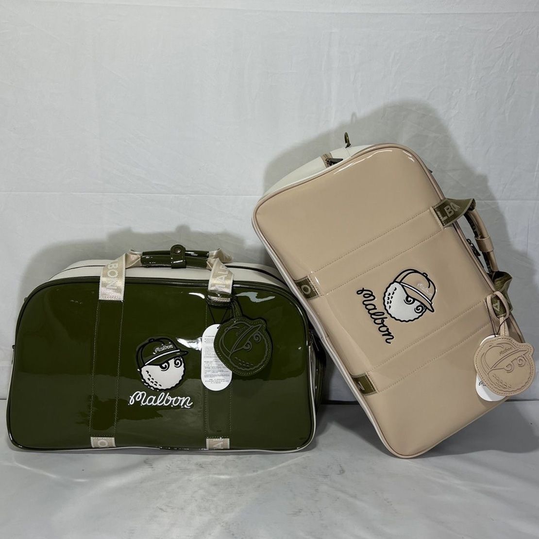 美品　マルボンゴルフ　 エナメルボストンバック　 シューズケース付 2way 美品 マルボンゴルフ エナメルボストンバック シューズケース付 2way