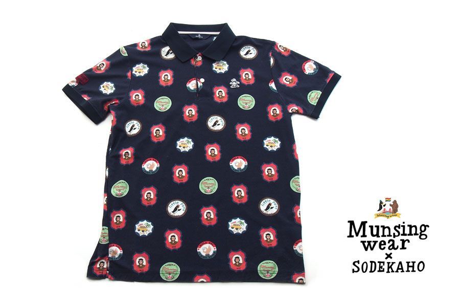 マンシングウェア｜Munsingwear×SODEKAHOコラボ｜プリントポロシャツ｜L