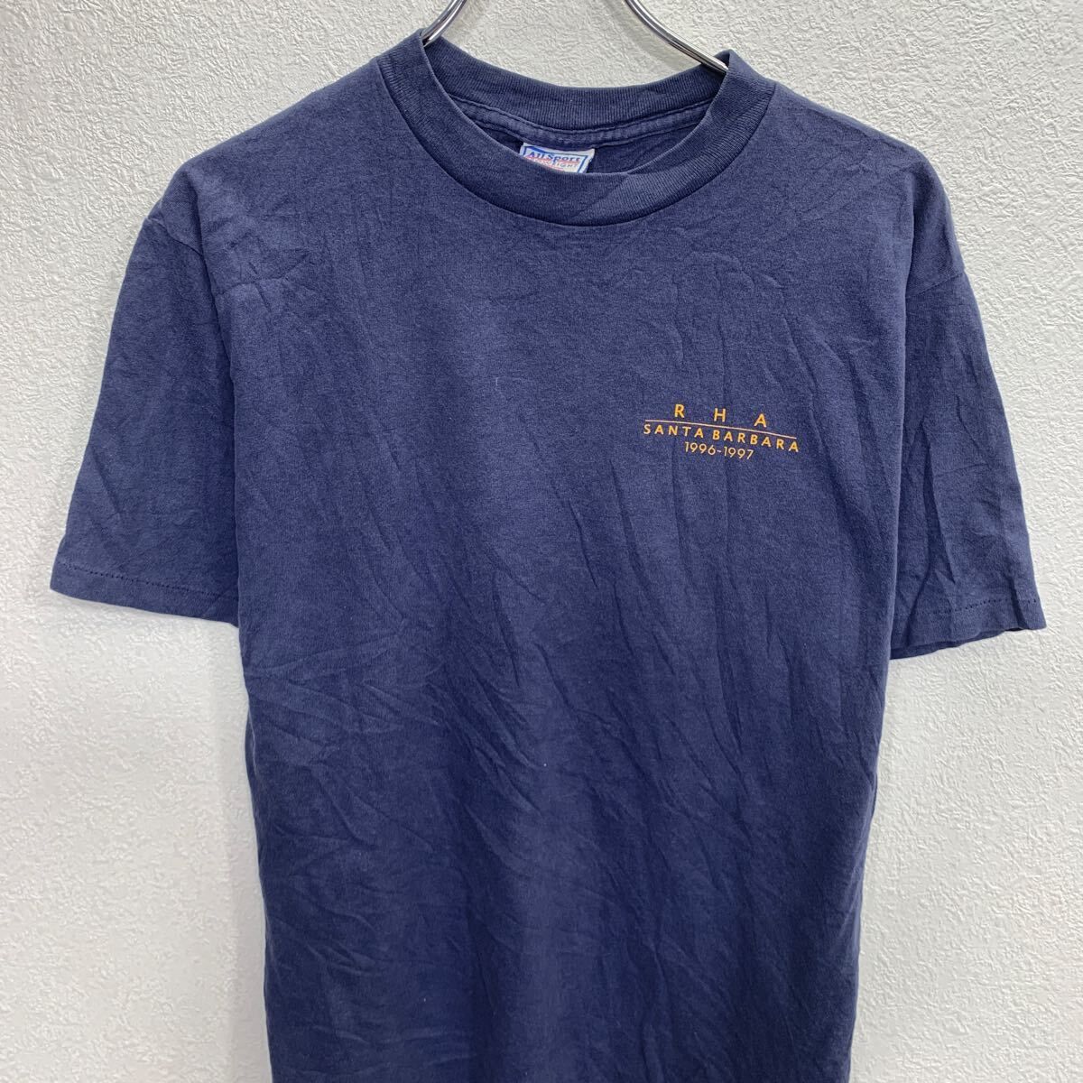 All Sport 半袖 プリントTシャツ L ネイビー プルオーバー バック 