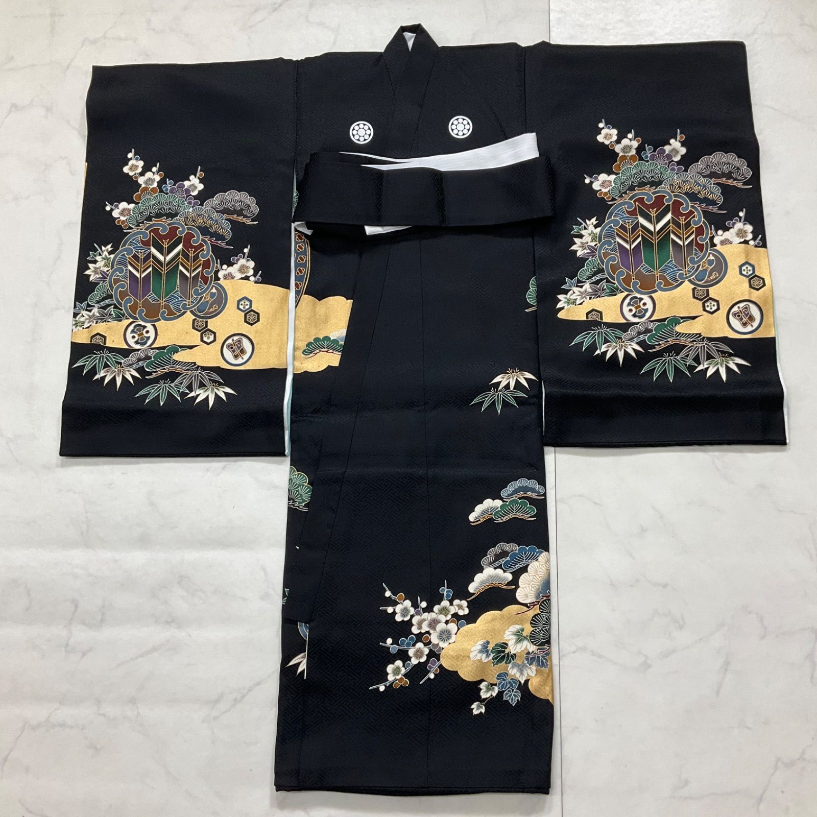 ◇kimono+one◇産着◇お宮参り◇正絹◇襦袢付き◇五つ紋◇七五三◇3歳