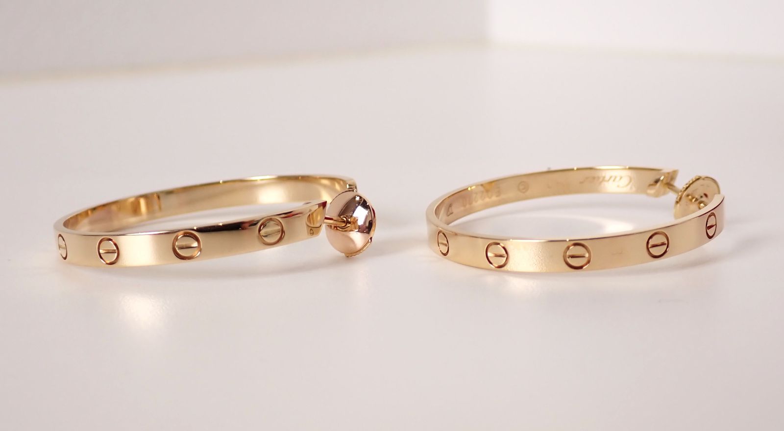 直径3.5cm 磨き済 超美品 Cartier(カルティエ) ラブフープ ピアス K18 