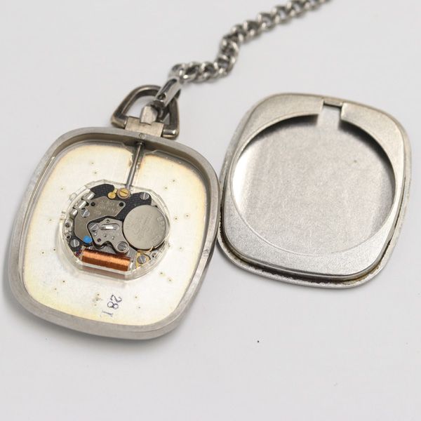 【美品　希少　新品電池】2063 SEIKO 懐中時計　QZ シルバー セイコー（SEIKO)懐中時計 SAPP007/懐中時計と懐中時計専用