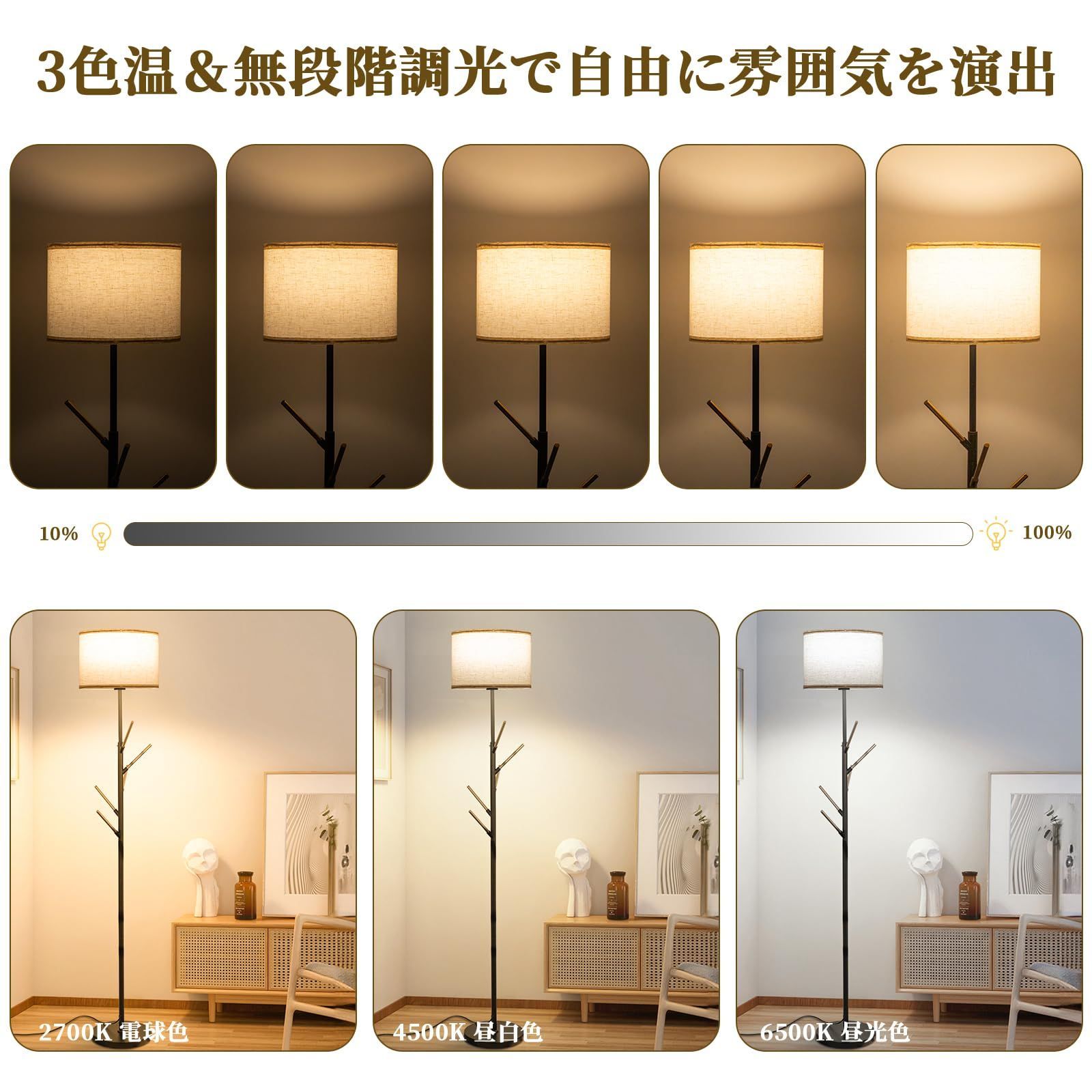 12W 3色温度 タイマー機能 シンプル 無段階調光 モダンデザイン リモコン アプリ制御 間接照明 服やバッグ掛け おしゃれ 北欧風 フロアランプ リビング 寝室 玄関 オフィス用 フロアライト スタンドランプ NEXPOTALLINN_EU