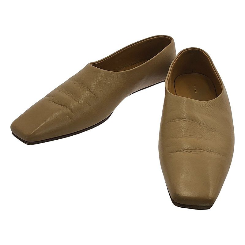 THE ROW | ザロウ | SQUARE TOE PUMP スクエアトゥ フラットパンプス | ベージュ | レディース