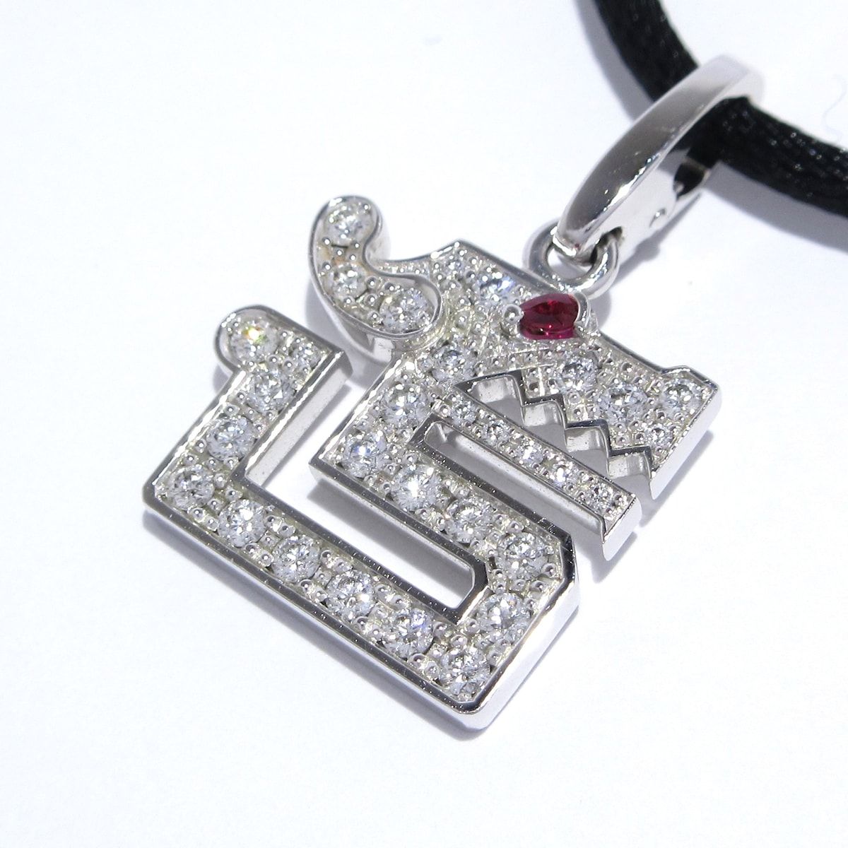 Cartier カルティエ チョーカー ドラゴンチャーム K18WG×ダイヤモンド×ルビー×黒