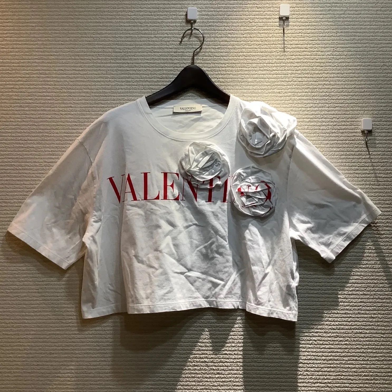 22SS ヴァレンティノ VALENTINO ロゴ ジャージー Tシャツ ホワイト 白 半袖 【S】レディース プルオーバー カットソー I128